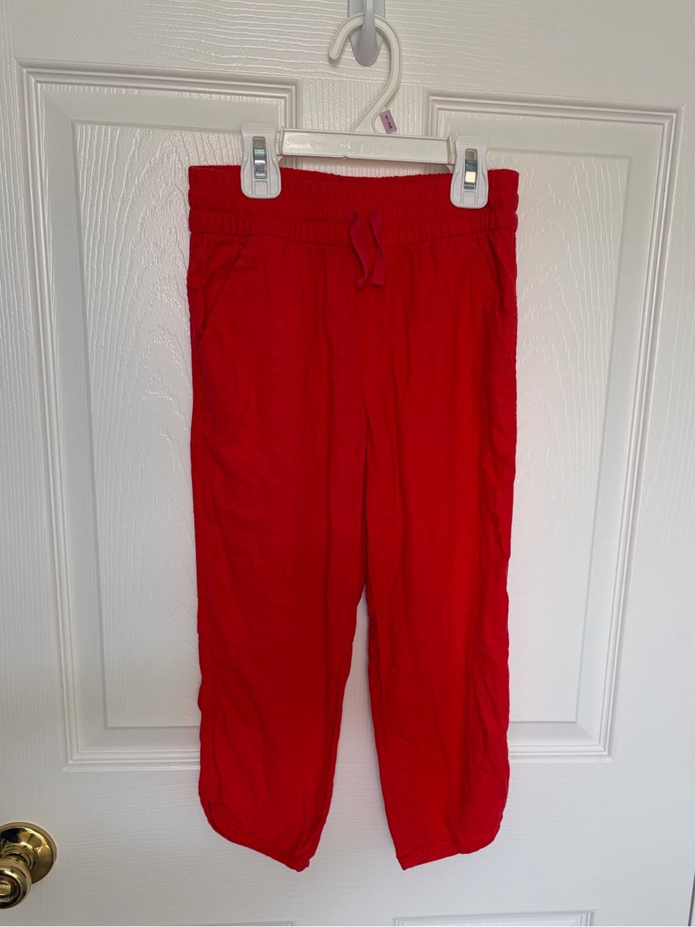 Gap Kids Red Linen Drawstring Cropped Pants size small